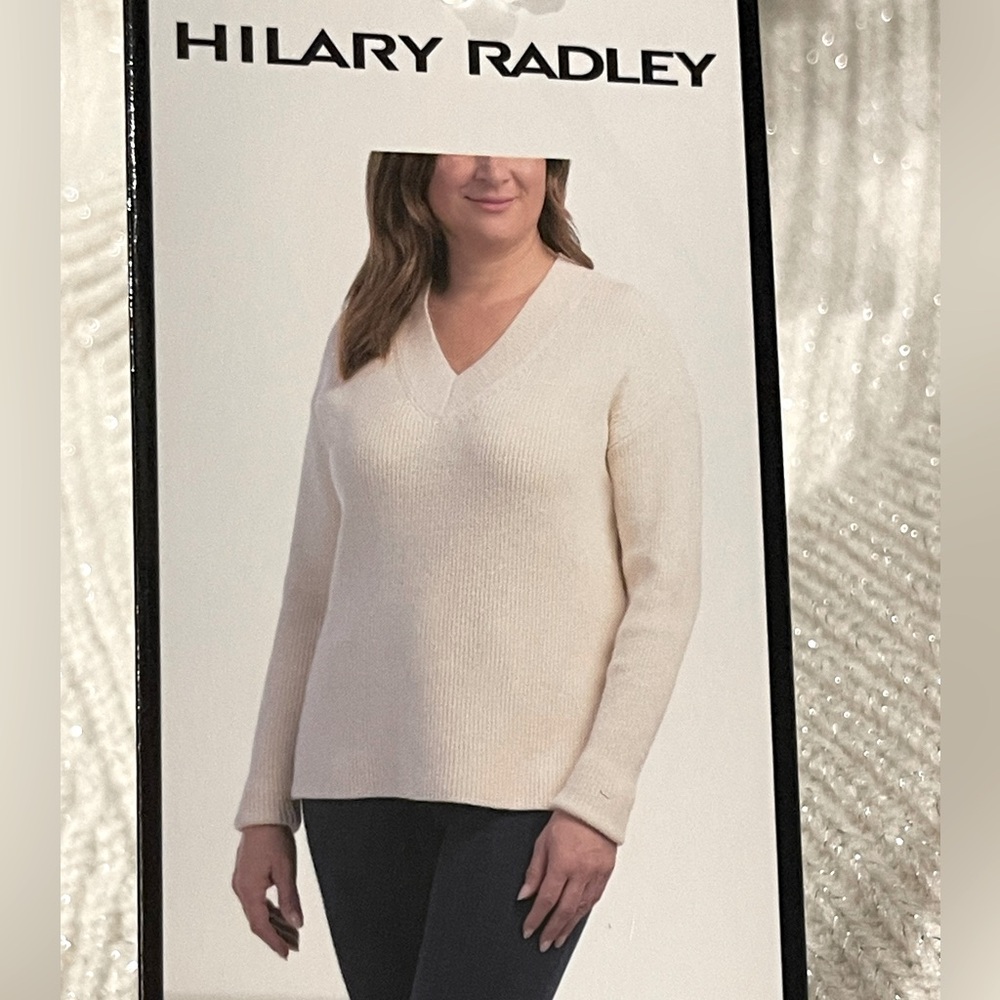 M: Hilary Radley Sparkly V Neck long sleeve sweater